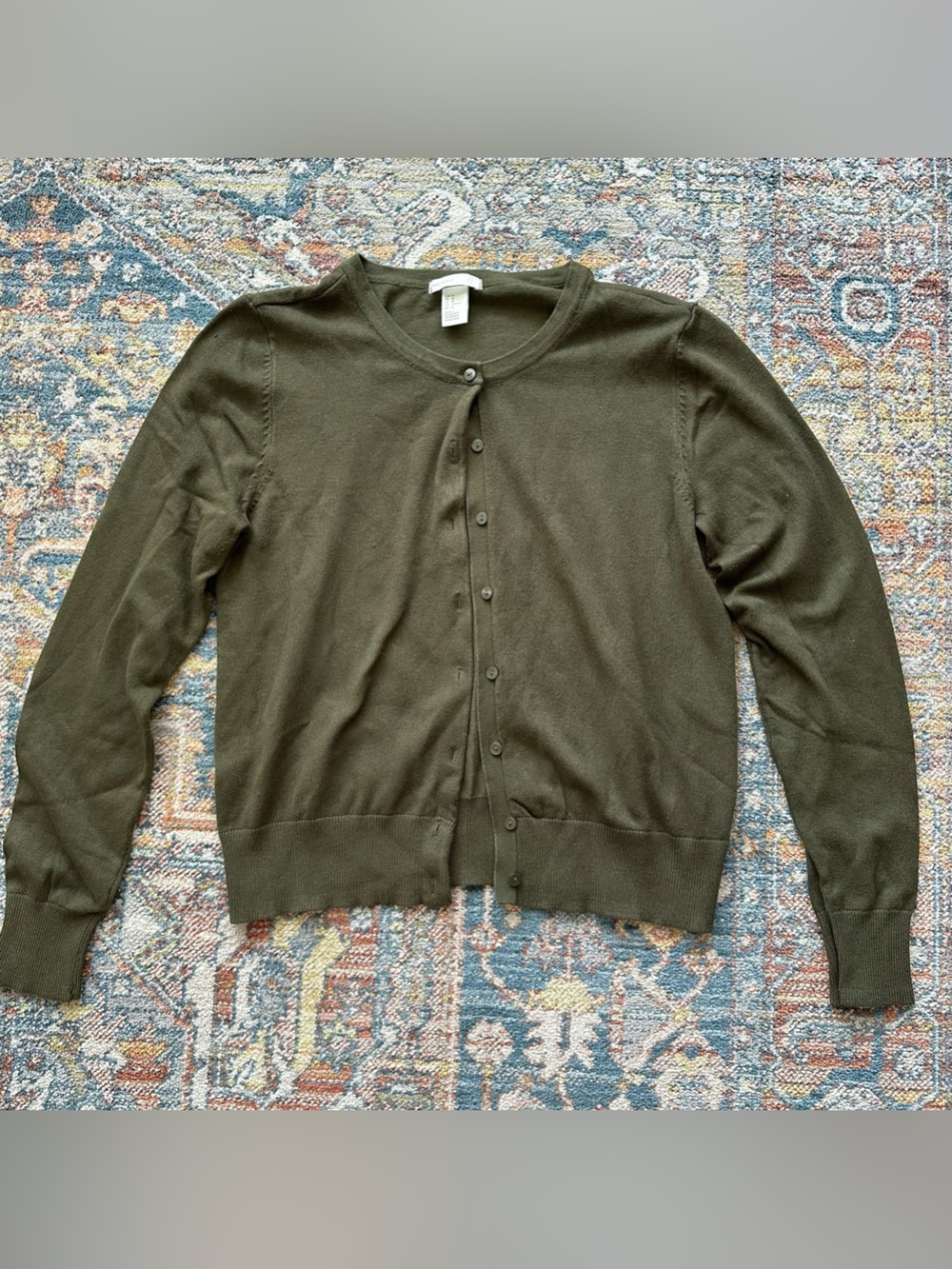 H&M Olive Green Women's Button Cardigan